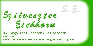 szilveszter eichhorn business card